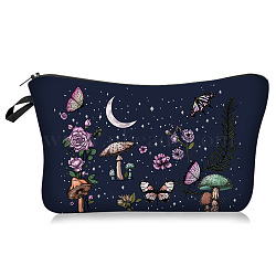 Polyester Waterpoof Makeup Storage Bag, Multi-functional Travel Toilet Bag, Clutch Bag for Women, Leaf, 22x13.5cm(PAAG-PW0016-01G)