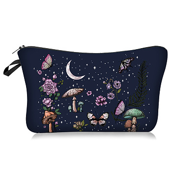 Polyester Waterpoof Makeup Storage Bag, Multi-functional Travel Toilet Bag, Clutch Bag for Women, Leaf, 22x13.5cm