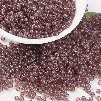 MIYUKI Round Rocailles Beads, Japanese Seed Beads, (RR303) Rose Gold Luster, 8/0, 3mm, Hole: 1mm, about 422~455pcs/bottle, 10g/bottle