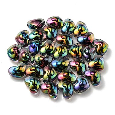 Placage uv perles acryliques transparentes irisées arc-en-ciel(OACR-C007-04F)-3