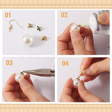40Pcs 2 Styles Brass Enamel Eye Pin Peg Bails(KK-TA0003-44)-5