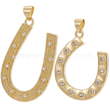 Real 18K Gold Plated Clear Others Brass+Cubic Zirconia Pendants