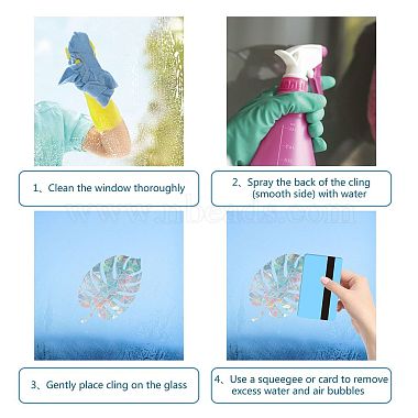 Waterproof PVC Colored Laser Stained Window Film Adhesive Stickers(DIY-WH0256-046)-3