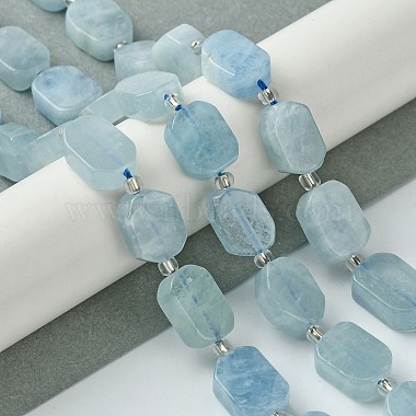 Natural Aquamarine Beads Strands(G-C098-A10-01)-2