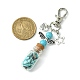 Glass Wishing Bottle with Synthetic Turquoise inside Pendant Decorations(HJEW-JM01741-01)-3