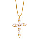 Colorful Zircon Cross Necklace Hip Hop Fashion Diamond Sweater Chain NKB266(ST8585935)-1