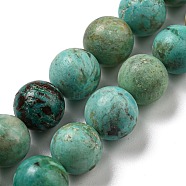 Natural Peruvian Turquoise(Jasper) Beads Strands, Grade A, Round, 10mm, Hole: 1mm, about 41pcs/strand, 15.59''(39.6cm)(G-A219-A05-04)