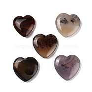 Natural Dendritic Agate Cabochons, Heart, 40.5~46.5x40.5~47.5x11.5~12mm(G-R493-03)