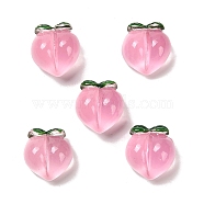 Transparent Resin Fruit Decoden Cabochons, 3D Peach, Pink, 17.5x16x11.5mm(KY-XCP0001-30)