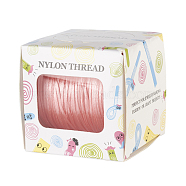 Nylon Thread, Rattail Satin Cord, Light Coral, 1.0mm, about 76.55 yards(70m)/roll(NWIR-JP0013-1.0mm-182)