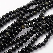 Gemstone Beads Strands, Natural Serpentine/Green Lace Stone, Round, Olive Drab, 8mm, Hole: 1mm, about 45pcs/strands, 15 inch(GSR8mmC146)