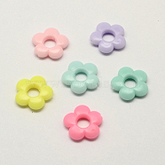 Opaque Acrylic Flower Bead Frames, Mixed Color, 19x4mm, Hole: 2mm, Inner diameter: 6mm, about 640pcs/500g(SACR-Q100-M054)