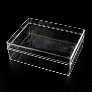 Rectangle Plastic Bead Storage Containers, Clear, 16x12x5.5cm(CON-R006-05)