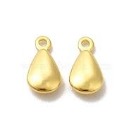 Brass Charms, Cadmium Free & Lead Free, Teardrop Charm, Long-Lasting Plated, Real 24K Gold Plated, 9x5x2mm, Hole: 1mm(KK-H442-34G)