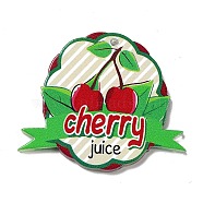 Fruit Theme Acrylic Pendants, Cherry, 37.5x43.5x2.5mm, Hole: 1.5mm(MACR-C031-03F)