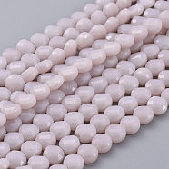 Glass Beads Strands, Faceted, Flat Round, Lavender Blush, 6x4mm, Hole: 1.2mm, about 98pcs/Strand, 22 inch(53.5cm)(X-EGLA-J149-B02)