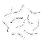304 Stainless Steel Link Connectors, Arch, Stainless Steel Color, 15x2x3mm, Hole: 1mm(STAS-S117-017)