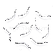 Tarnish Resistant 304 Stainless Steel Link Connectors, Arch, Stainless Steel Color, 15x2x3mm, Hole: 1mm(STAS-S117-017)