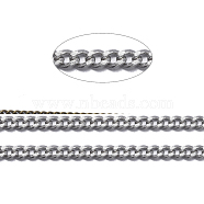 Brass Curb Chains, Diamond Cut Curb Chains, Soldered, with Spool, Nickel Free, Platinum, 2x1.4x0.3mm, about 82.02 Feet(25m)/roll(CHC-S009-003P-NF)