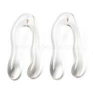 Resin Twist Arch Stud Earrings, Clear, 41.5x21mm(EJEW-D056-14)