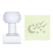 Clear Acrylic Soap Stamps, DIY Soap Molds Supplies, Rectangle, Moon, 51x36x25mm(DIY-WH0477-005)