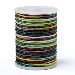 Segment Dyed Polyester Thread, Braided Cord, Colorful, 1mm, about 7.65 yards(7m)/roll(NWIR-I013-B-10)