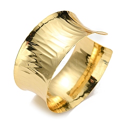 Rack Plating Brass Twist Wide Cuff Bangles, Lead Free & Cadmium Free, Real 18K Gold Plated, Inner Diameter: 2-1/8 inch(5.3cm)(BJEW-D057-02G)