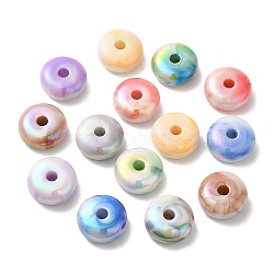 Acrylic Opaque Beads, Two Tone, Rondelle, Mixed Color, 16x7.5mm, Hole: 3.8mm(MACR-K350-08)