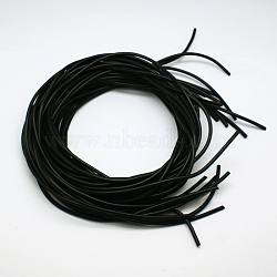 Synthetic Rubber Beading Cord, Round, Solid, No Hole, Black, 7mm, about 1.09 yards(1m)/strand(RCOR-A013-02-7mm)