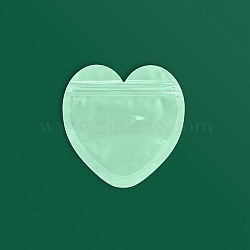 OPP Packaging Zip Lock Bags, with Clear Window, Top Self Seal Pouches, Heart, Pale Green, 10x10cm, Unilateral Thickness: 2.7 Mil(0.07mm)(PW-WGEBE32-04)