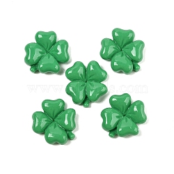 Opaque Resin Cabochons, Clover, Sea Green, 19x17x6.5mm(CRES-E003-07)