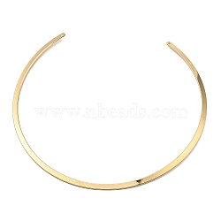 Iron Link Necklace Making, Minimalism Rigid Necklace, Fits for Connector Charm, Light Gold, 0.4cm, Hole: 1.5mm, Inner Diameter: 5 inch(12.7cm)(IFIN-C001-01KCG)