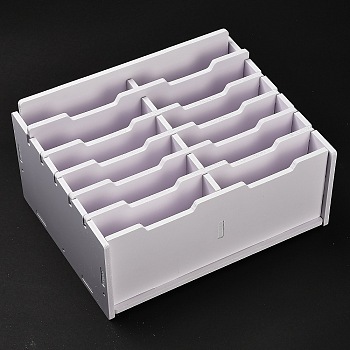 Detachable PVC Cell Phone Storage Box, Mobile Phone Holder, Desktop Organizer Storage Box for Classroom Office, Rectangle, White, 171x218x110mm