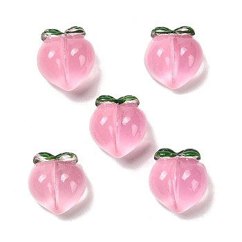 Transparent Resin Fruit Decoden Cabochons, 3D Peach, Pink, 17.5x16x11.5mm