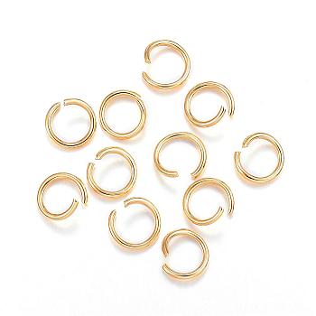 304 Stainless Steel Jump Rings, Open Jump Rings, Real 24k Gold Plated, 9x1.2mm