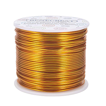 Round Aluminum Wire, Goldenrod, 15 Gauge, 1.5mm, about 223.09 Feet(68m)/roll