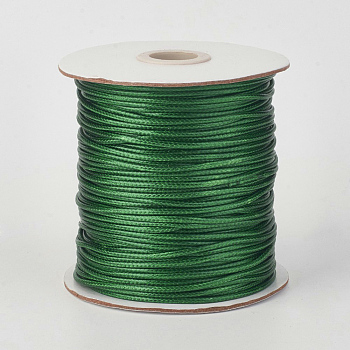 Eco-Friendly Korean Waxed Polyester Cord, Dark Green, 0.8mm, about 174.97 yards(160m)/roll