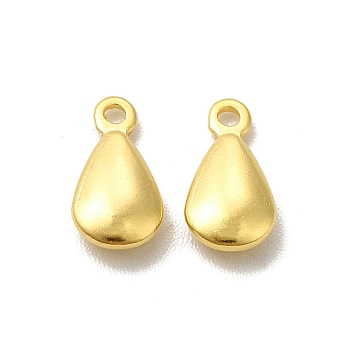 Brass Charms, Cadmium Free & Lead Free, Teardrop Charm, Long-Lasting Plated, Real 24K Gold Plated, 9x5x2mm, Hole: 1mm