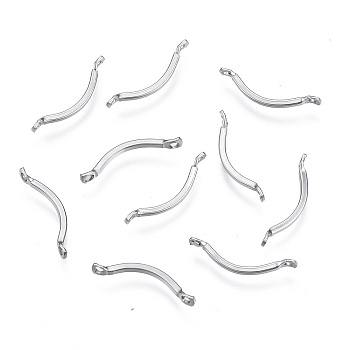 304 Stainless Steel Link Connectors, Arch, Stainless Steel Color, 15x2x3mm, Hole: 1mm