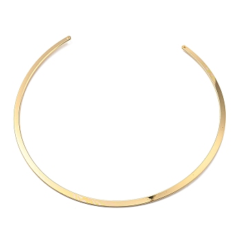 Iron Link Necklace Making, Minimalism Rigid Necklace, Fits for Connector Charm, Light Gold, 0.4cm, Hole: 1.5mm, Inner Diameter: 5 inch(12.7cm)