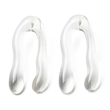 Resin Twist Arch Stud Earrings, Clear, 41.5x21mm
