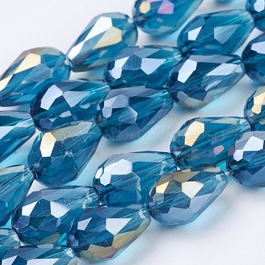 Chapelets de perles en verre galvanoplastique(X-EGLA-D015-15x10mm-31)-3