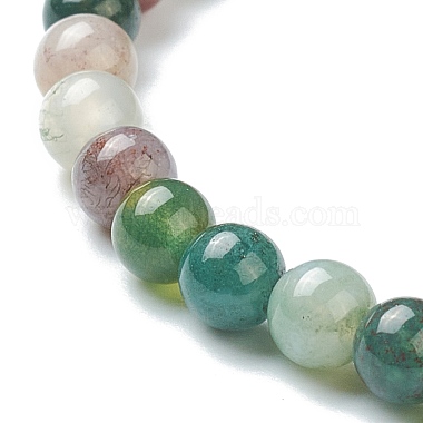 Natural Indian Agate Beaded Stretch Bracelets(BJEW-D446-A-46)-3