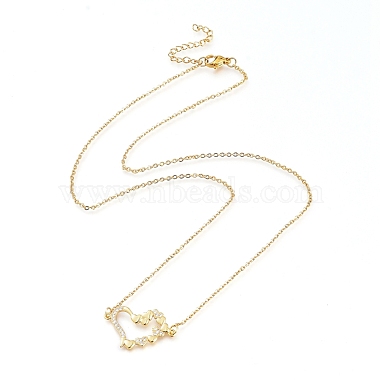 Brass Cubic Zirconia Pendant Necklace & Stud Earring Jeweley Sets(SJEW-L154-11G)-3