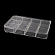 12 Grids Transparent Plastic Bead Storage Boxes with Lid(CON-F021-01)-2