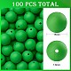 100Pcs Silicone Beads Round Rubber Bead 15MM Loose Spacer Beads for DIY Supplies Jewelry Keychain Making(JX460A)-1