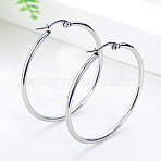 Stainless Steel Hoop Earrings, Ring Shape, Stainless Steel Color, 20mm(STAS-TAC0002-40B-P)