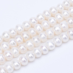 Natural Cultured Freshwater Pearl Beads Strands, Round, Floral White, 4.5~5mm, Hole: 0.8mm, about 81~83pcs/strand, 14.45 inch~15.08 inch(36.7~38.3cm)(PEAR-R063-08)