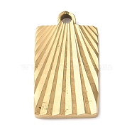 Ion Plating(IP) 304 Stainless Steel Pendants, Rectangle Charm, Golden, 21x11.5x1.9mm, Hole: 1.8mm(STAS-D025-06G-01)