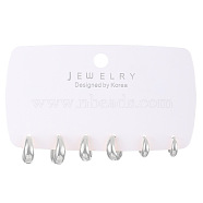 Zinc Alloy Hoop Earrings, Ring, Platinum, 10~13x3~5mm(WG0BC63-01)